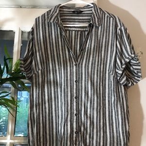 George striped button up tshirt